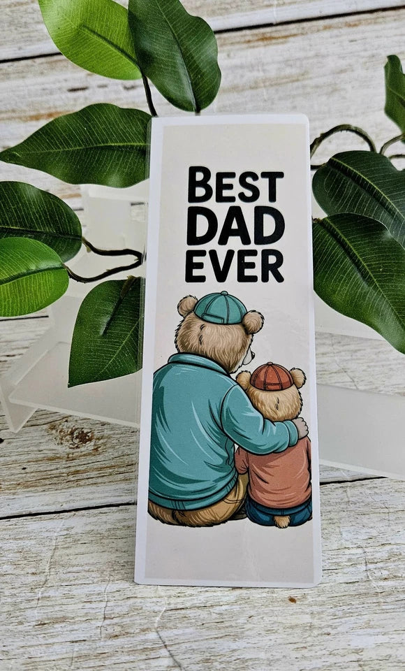 Laminated Double sided Dad Bookmark. Fathers Day Gift.