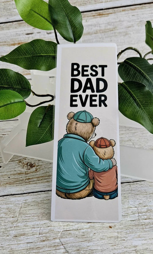 Laminated Double sided Dad Bookmark. Fathers Day Gift.