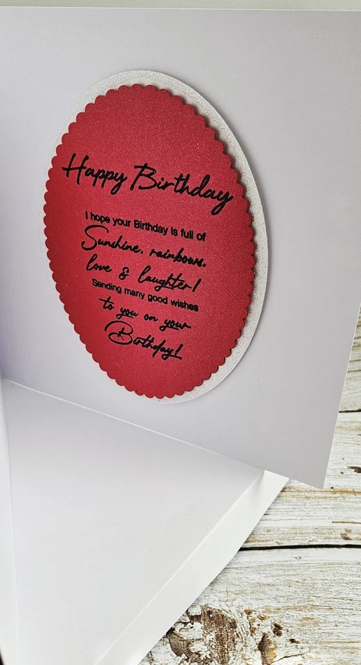 Personalised Handmade 8x8 3D Football  Boxed Card. Any Relation.