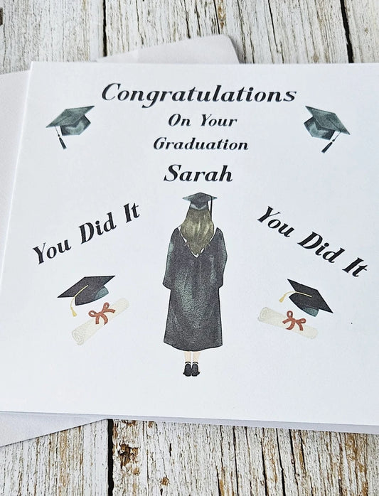 Graduation 6x6  300gsm Congratulations Card With White Envelope