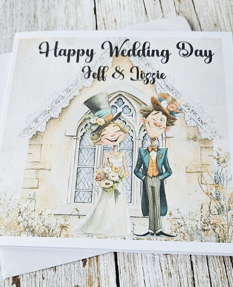 Personalised Comedy Wedding Day 300gsm Card With White Envelope